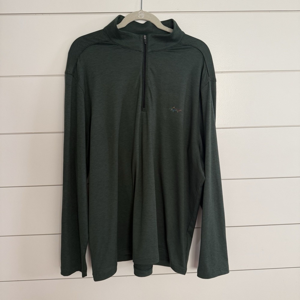Greg Norman Men's XXL Performance Stretch Pullover 1/4 Zip Green Golf Lightweigh